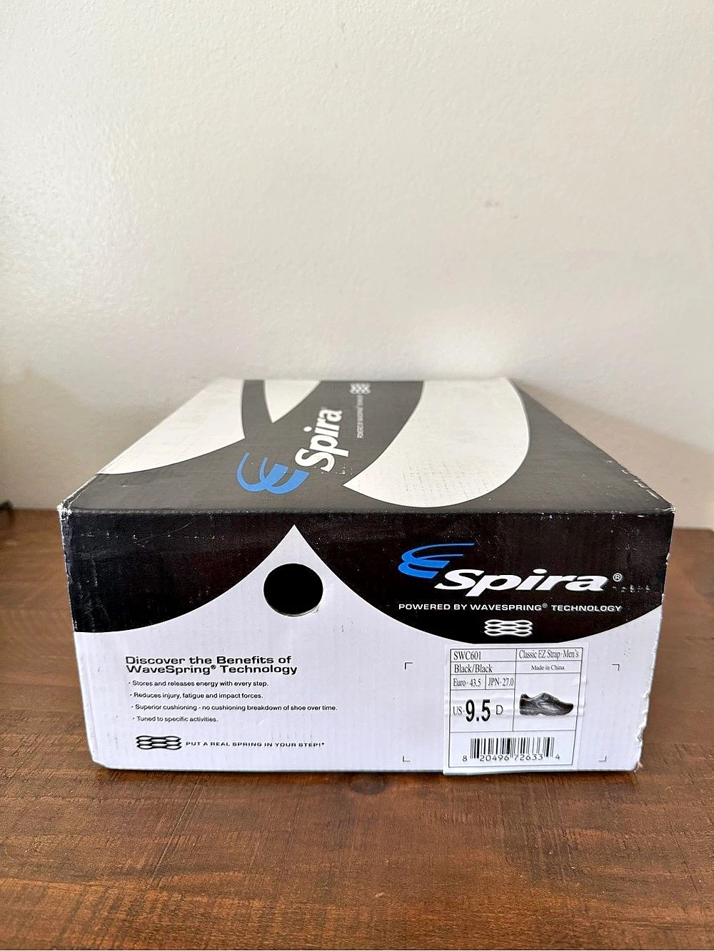 Spira Classic EZ Strap Black Walking Shoes Men’s 9.5 — New in Box